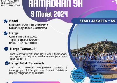 Umrah Ramadhan 9 Hari Awal Puasa